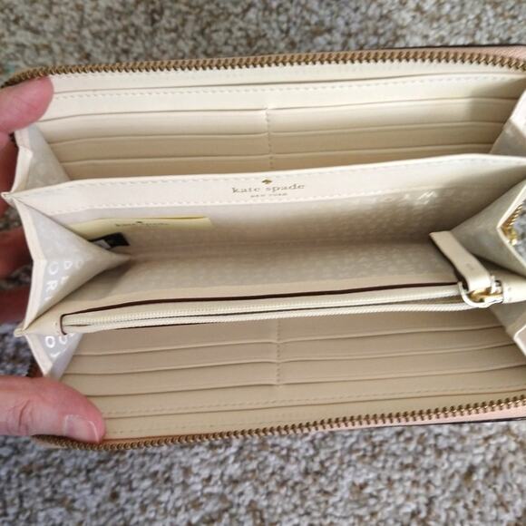 Kate Spade Light Pink Zip Around Wallet Leather Pre-Owned - Picture 10 of 16